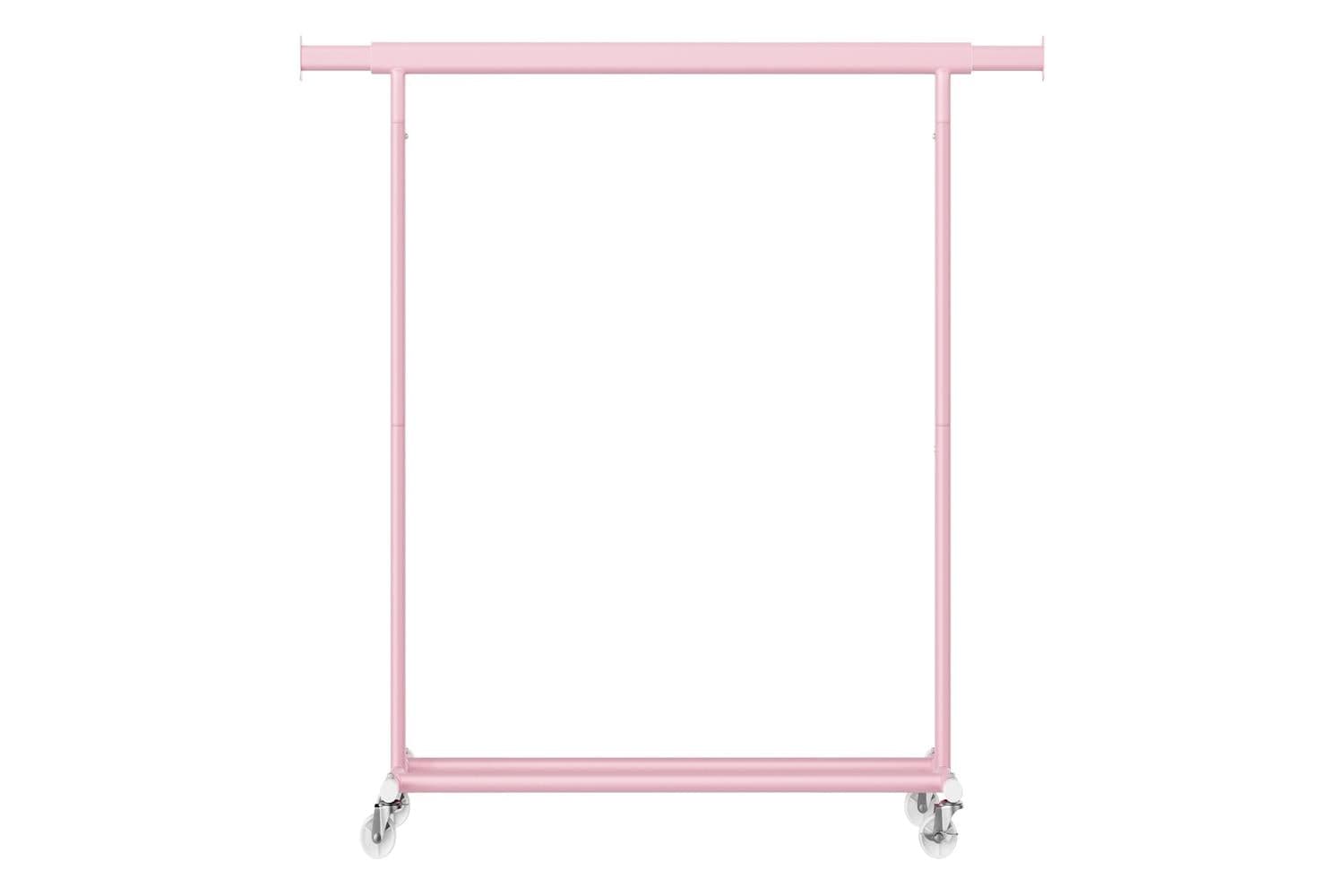 Clothes Rack Pink | Heavy Duty Extendable Garment Rail On Wheels | Steel | (92-132) X 45 X 161.5 Cm