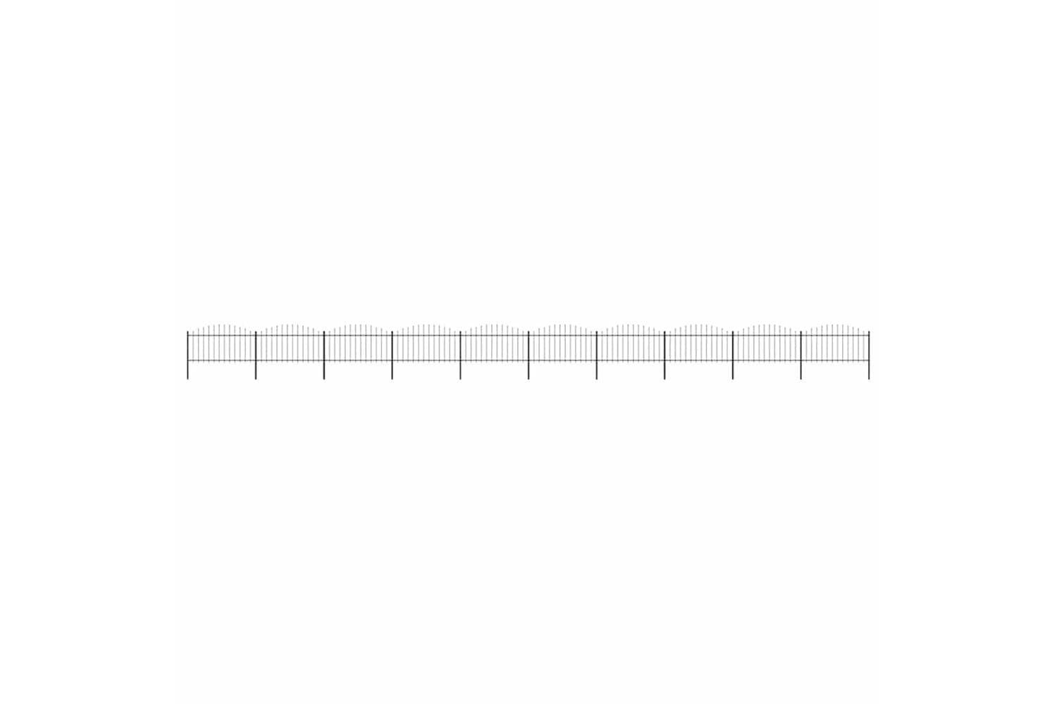 Vidaxl 277739 Garden Fence With Spear Top Steel (1.25-1.5)x17 M Black
