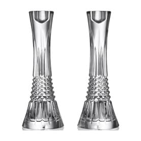 Lismore Diamond Candlestick Holders Set of Two 25cm