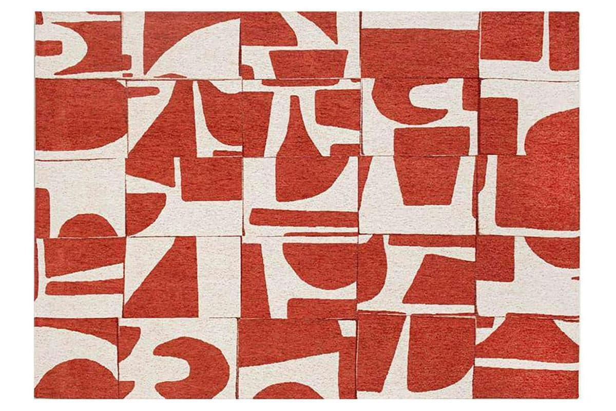 Louis De Poortere | Papercut Indoor Eco Rug | Red/White | 80 x 150 cm