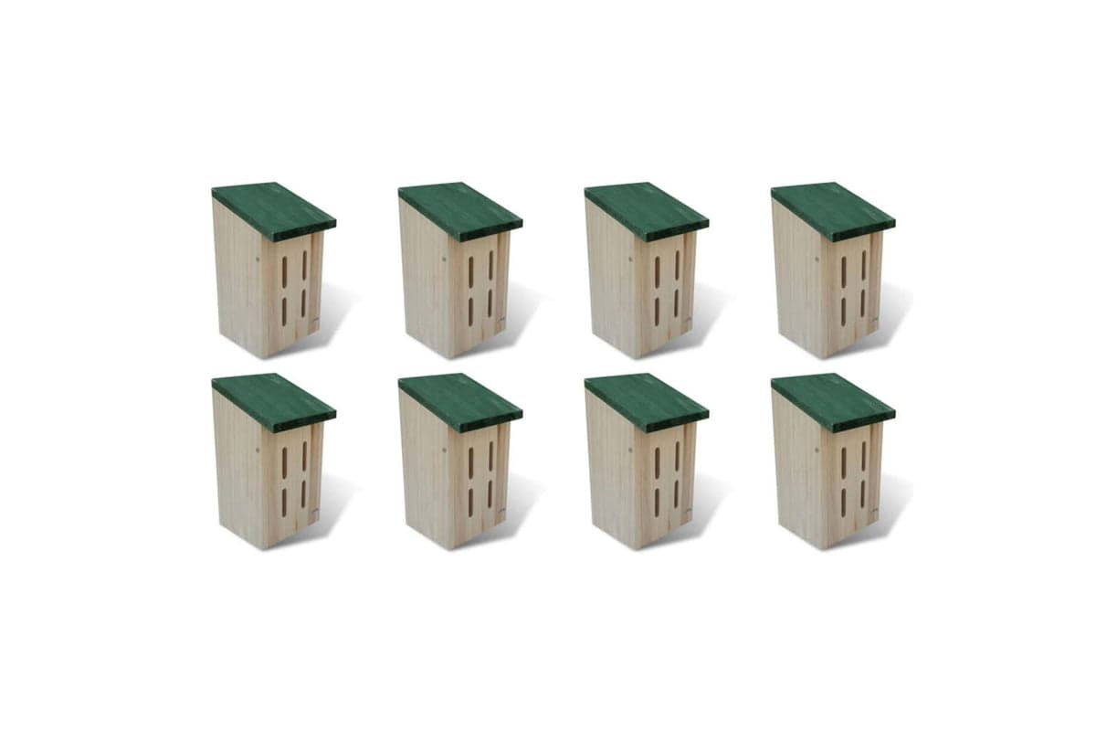 vidaXL 276007 Butterfly Houses 8 Pcs Wood 14x15x22cm