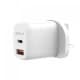 Groove Dual USB-A & USB-C Mains Charger 20W Power Delivery - White | GVMA105WE