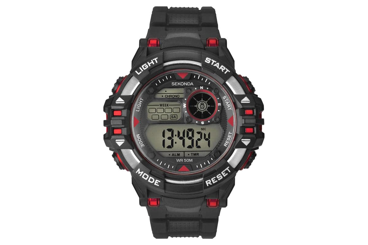 Sekonda Digital Mens Watch | Black\Red