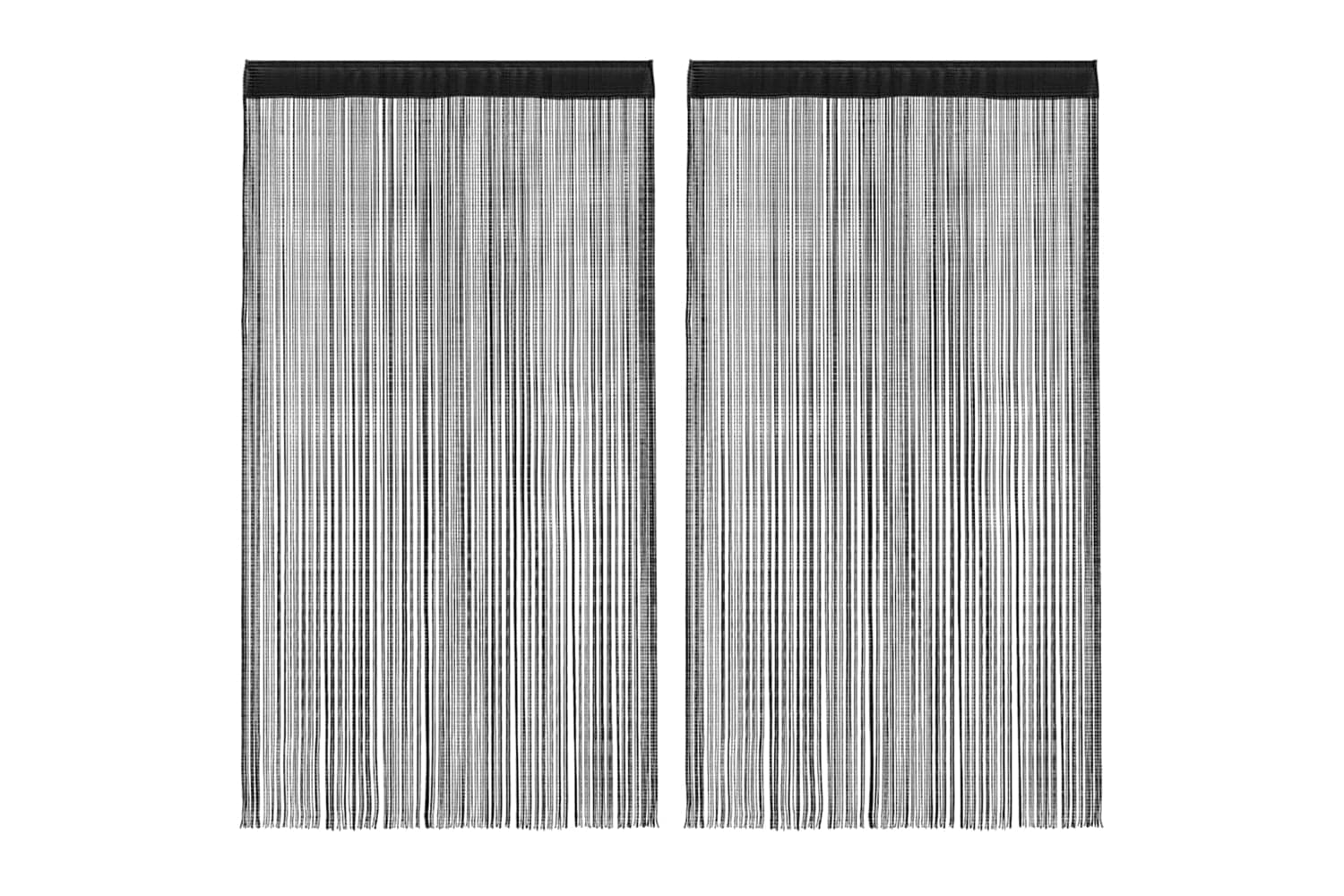 vidaXL 132400 String Curtains 2 Pcs 100x250cm Black