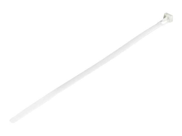 STARTECH.COM - Startech 10"(25cm) Reusable Cable Ties, 1/4"(7mm) wide, 2-1/2"(65mm) Bundle Dia. 50lb(22kg) Tensile Strength, Releasable Nylon Ties, Indoor/Outdoor, 94V-2/UL Listed, 100 Pack, White - Nylon 66 Plastic - TAA (CBMZTRB10) - cable tie - TAA Compliant