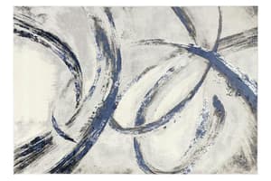 Swirl Abstract Rug | Grey/Blue | 80 x 150 cm