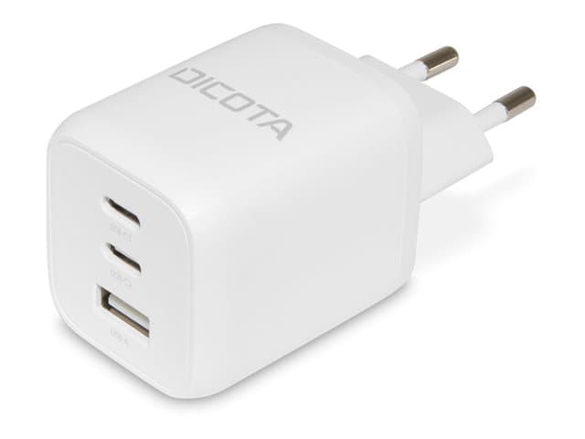 DICOTA - power adapter - compact, GaN - 2 x USB-C, USB - 65 watt