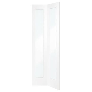 Internal White Primed Fully-Glazed Bi-Fold Door with Clear Glass - Pattern 10 - XL Joinery