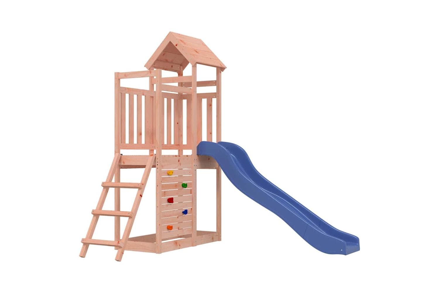 Vidaxl 3155889 Playhouse With Slide Rockwall Solid Wood Douglas