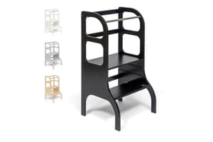 Ette Tete Adjustable Helper Tower Step Up Black | Helper Tower | Wood | Adjustable Height