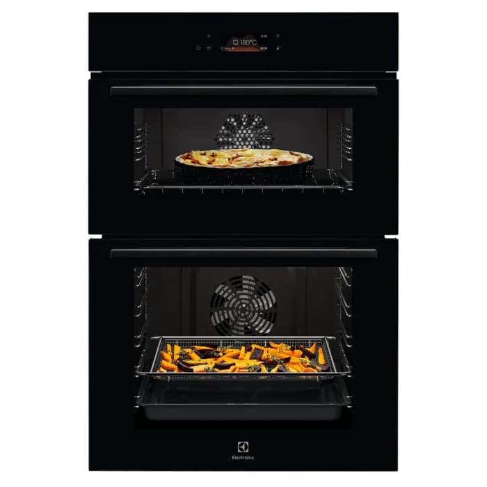 Electrolux 600 SurroundCook 100L Built-In Electric Double Oven - Black | KDFBC08K