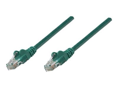 INTELLINET - Network Patch Cable, Cat5e, 5m, Green, CCA, U/UTP, PVC, RJ45, Gold Plated Contacts, Snagless, Booted, Lifetime Warranty, Polybag - patch cable - green