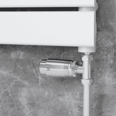 Elego Chrome Modern TRV Straight Thermostatic Radiator Valves With Lockshield