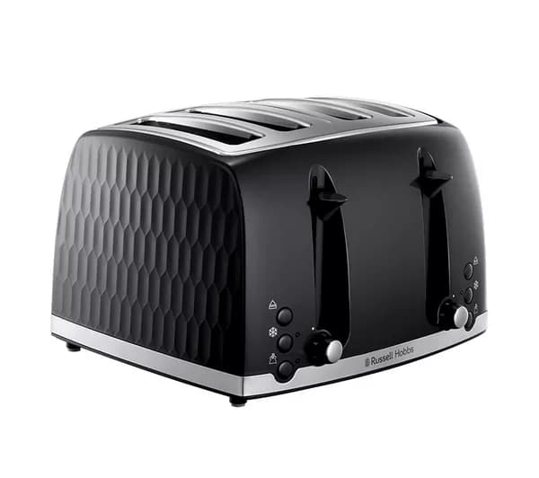 RUSSELL HOBBS Honeycomb 4-Slice Toaster - Black