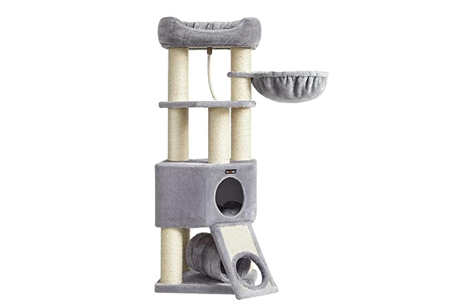 Feandrea Cat Tree For Large Cats | Multi-level Cat Tower | Greige