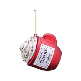 Whipped Cream Glass Cup Tree Decoration 8cm