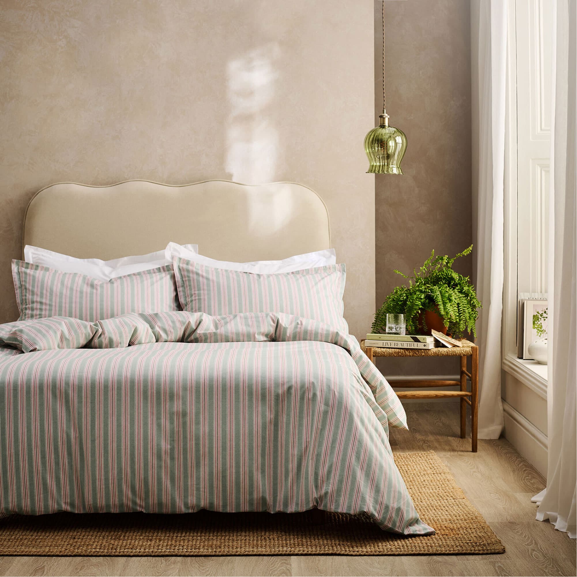 Calder Stripe Duvet Set Pink