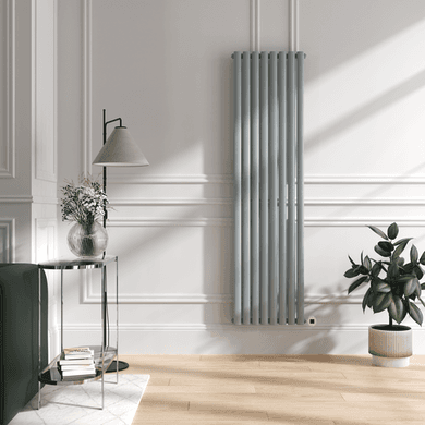 Salt & Pepper Vertical Smart Electric Radiator with Wi-Fi Thermostat - 2400W - H1800xW472 - Bathroom Safe