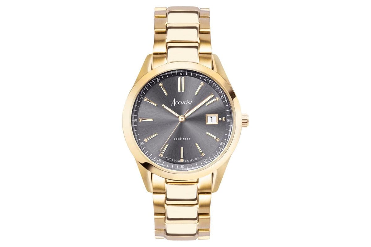 Accurist Everyday Unisex Watch | Gold Case & Stainless Steel Bracelet With Grey Dial | 36mm