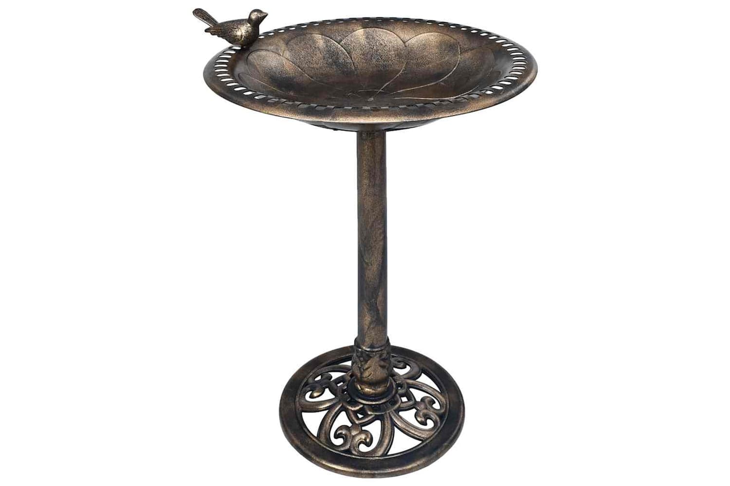 Vidaxl 48223 Garden Bird Bath Bronze Plastic