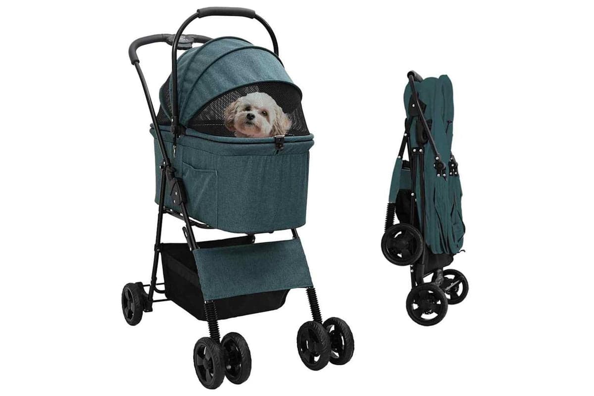 Vidaxl Folding Pet Stroller Green 81 X 47 X 99 Cm 600d Oxford Fabric