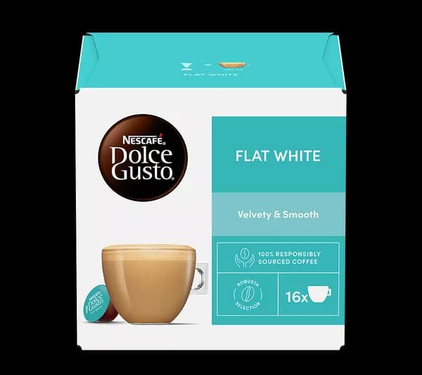 NESCAFE Dolce Gusto Flat White Coffee Pods - 16 Servings