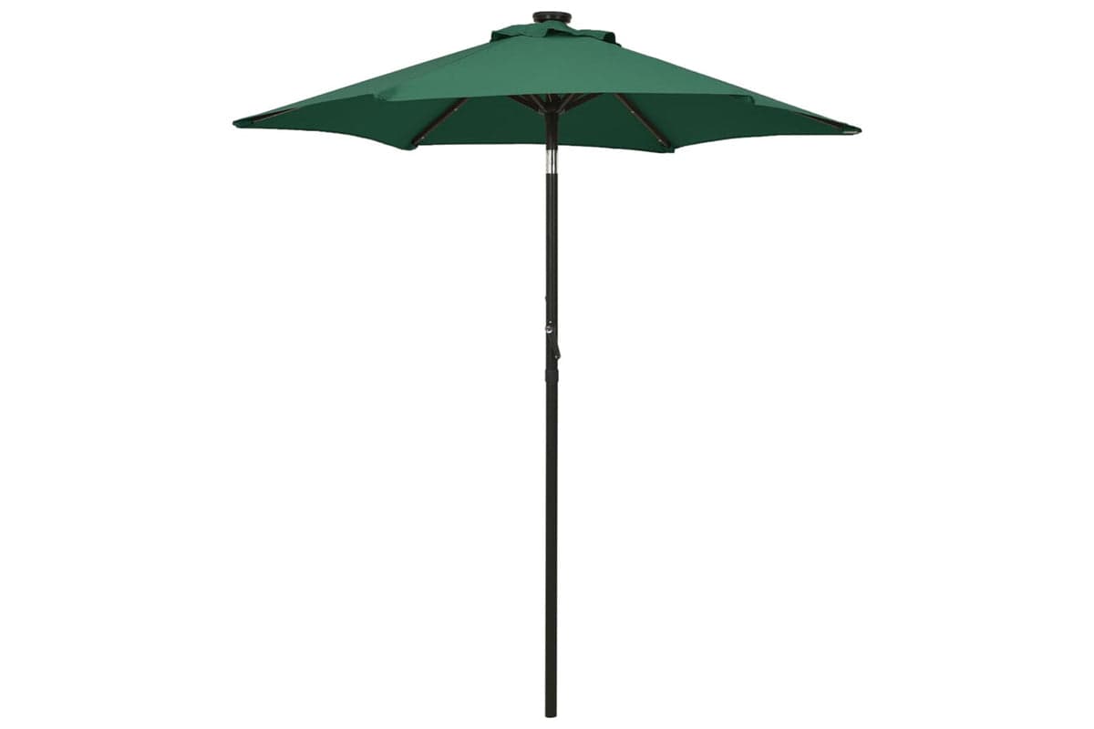 Vidaxl 313558 Parasol With Led Lights Green 200x211 Cm Aluminium