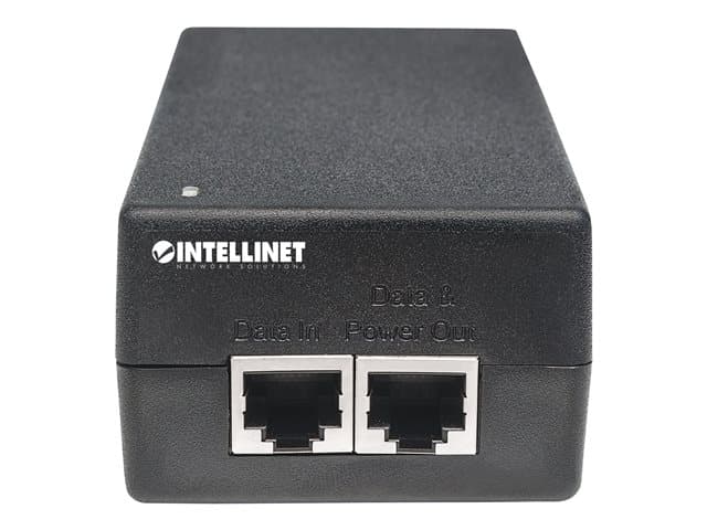INTELLINET - Gigabit Ultra PoE+ Injector, 1 x 60 W Port, IEEE 802.3bt and IEEE 802.3at/af Compliant, Plastic Housing (UK Power Cord) - PoE injector - 60 Watt