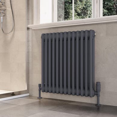 Nambi Anthracite Horizontal 2 Column Traditional Radiator