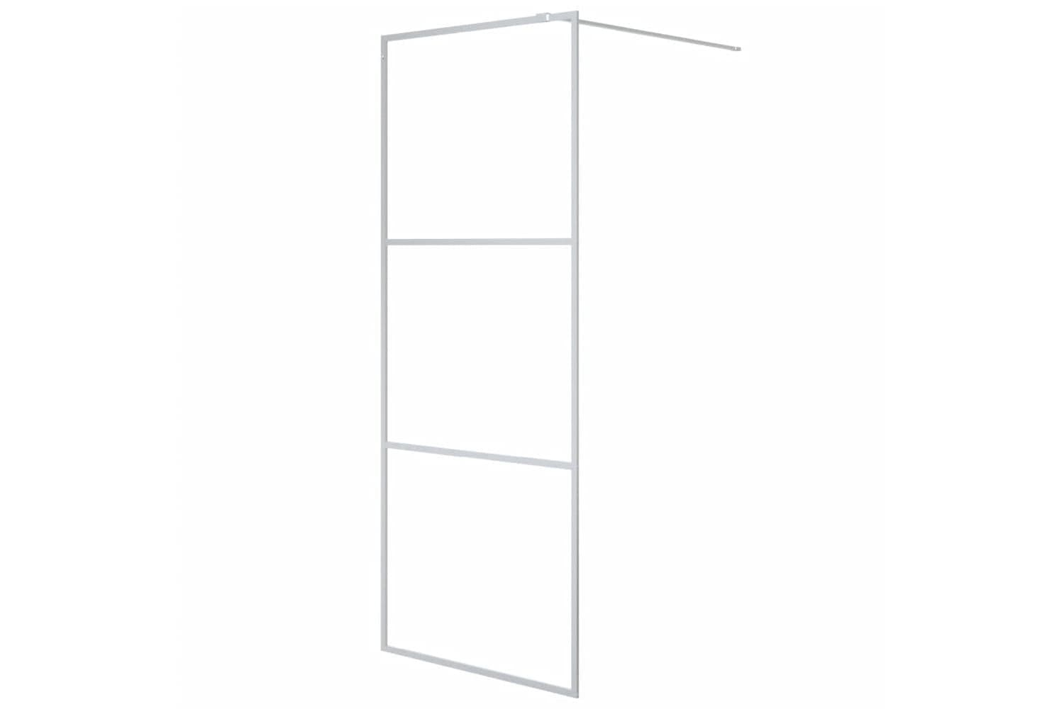 vidaXL 152115 Walk-in Shower Wall Silver 80x195cm Clear Esg Glass