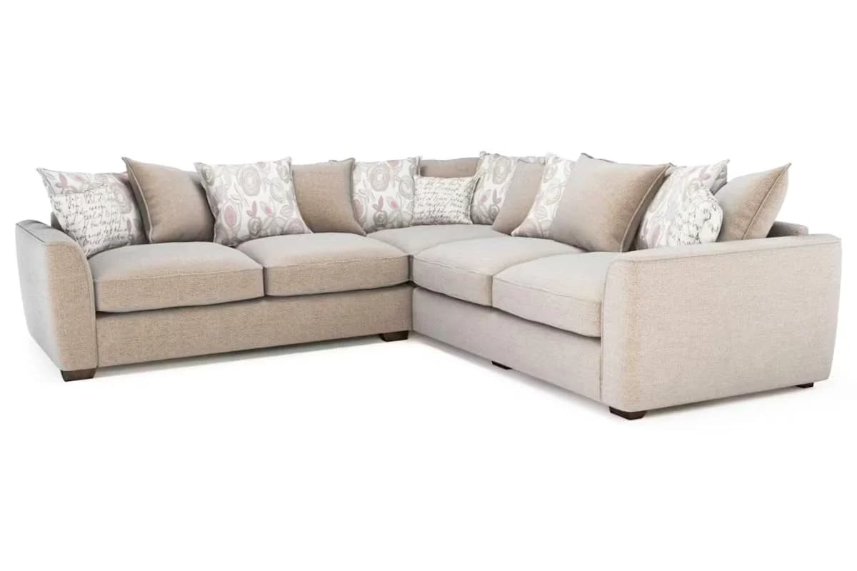 Fantasia Corner Sofa | Pillow Back | Large | Beige
