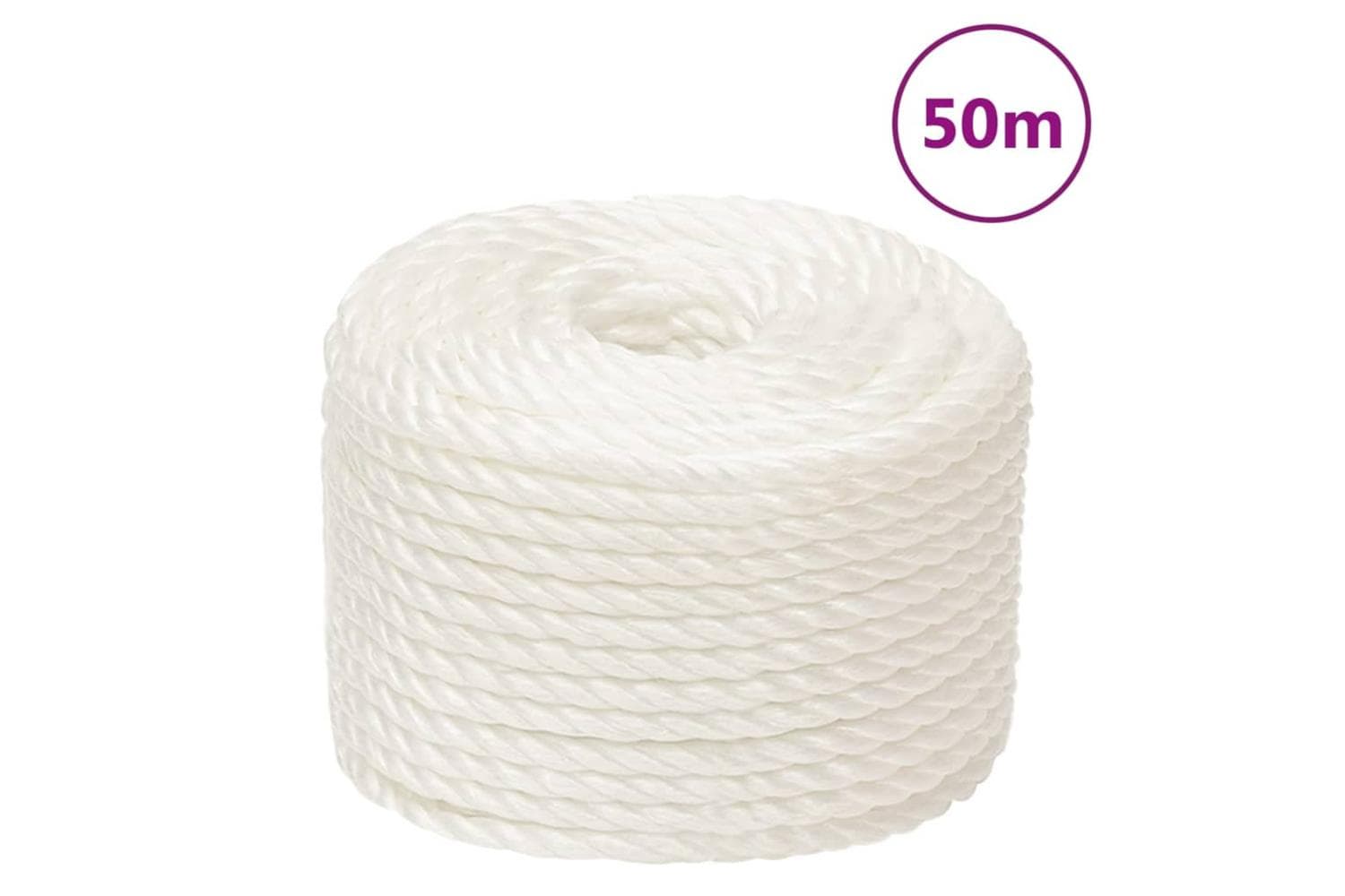 vidaXL 153056 Work Rope White 12mm 50 M Polypropylene
