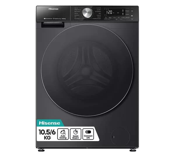 HISENSE 5S Series Auto Dosing WD5S1045BB WiFi-enabled 10.5 kg Washer Dryer - Black