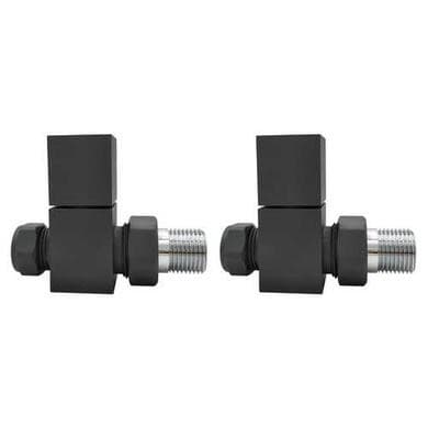 Anthracite Square Straight Radiator Valves