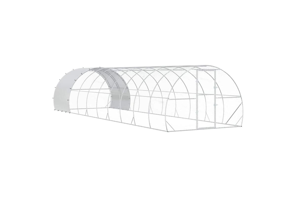 Vidaxl Chicken Coop Silver 1000 X 300 X 200 Cm Galvanised Steel