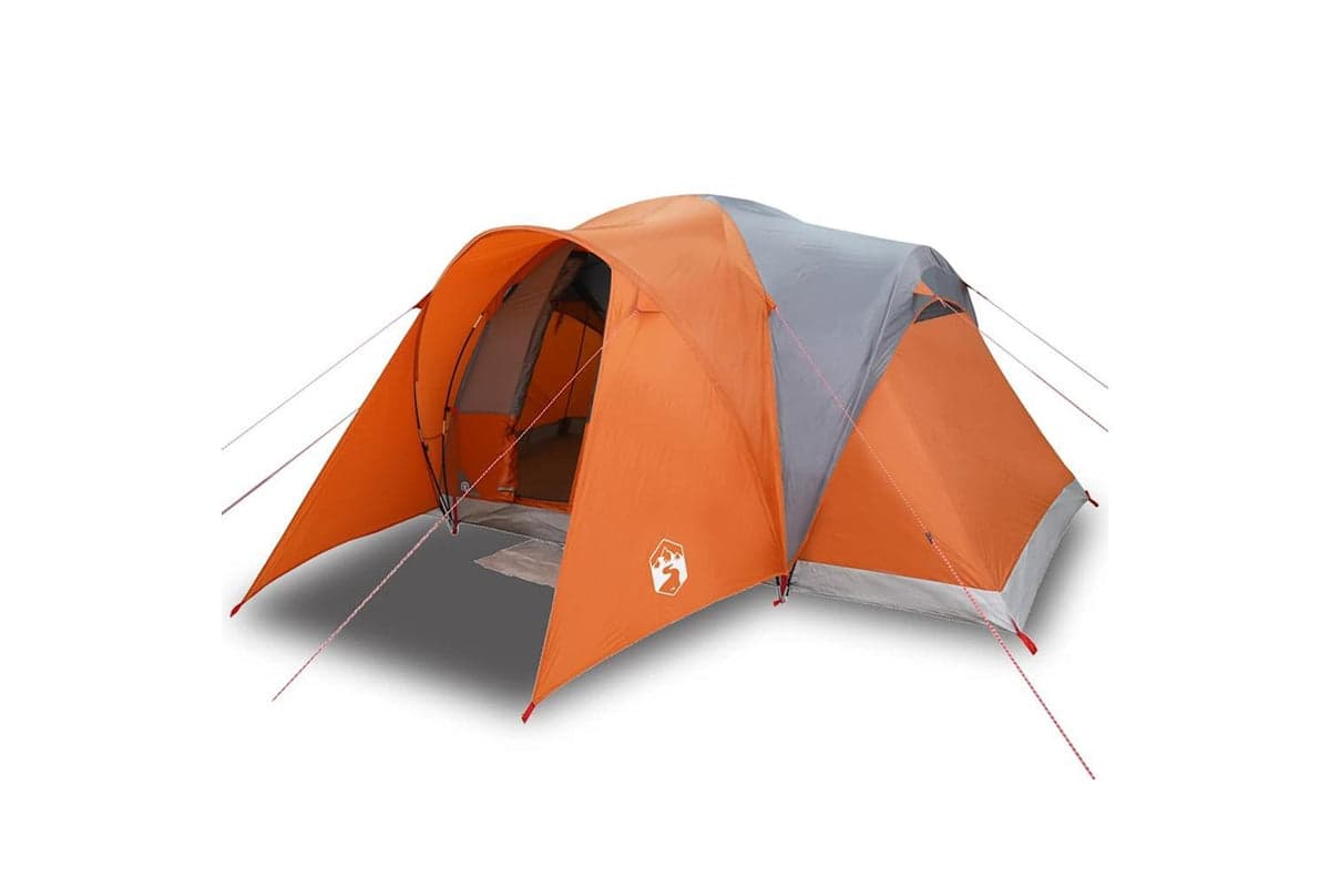 Vidaxl Family Tent Dome 6-person Grey And Orange Waterproof