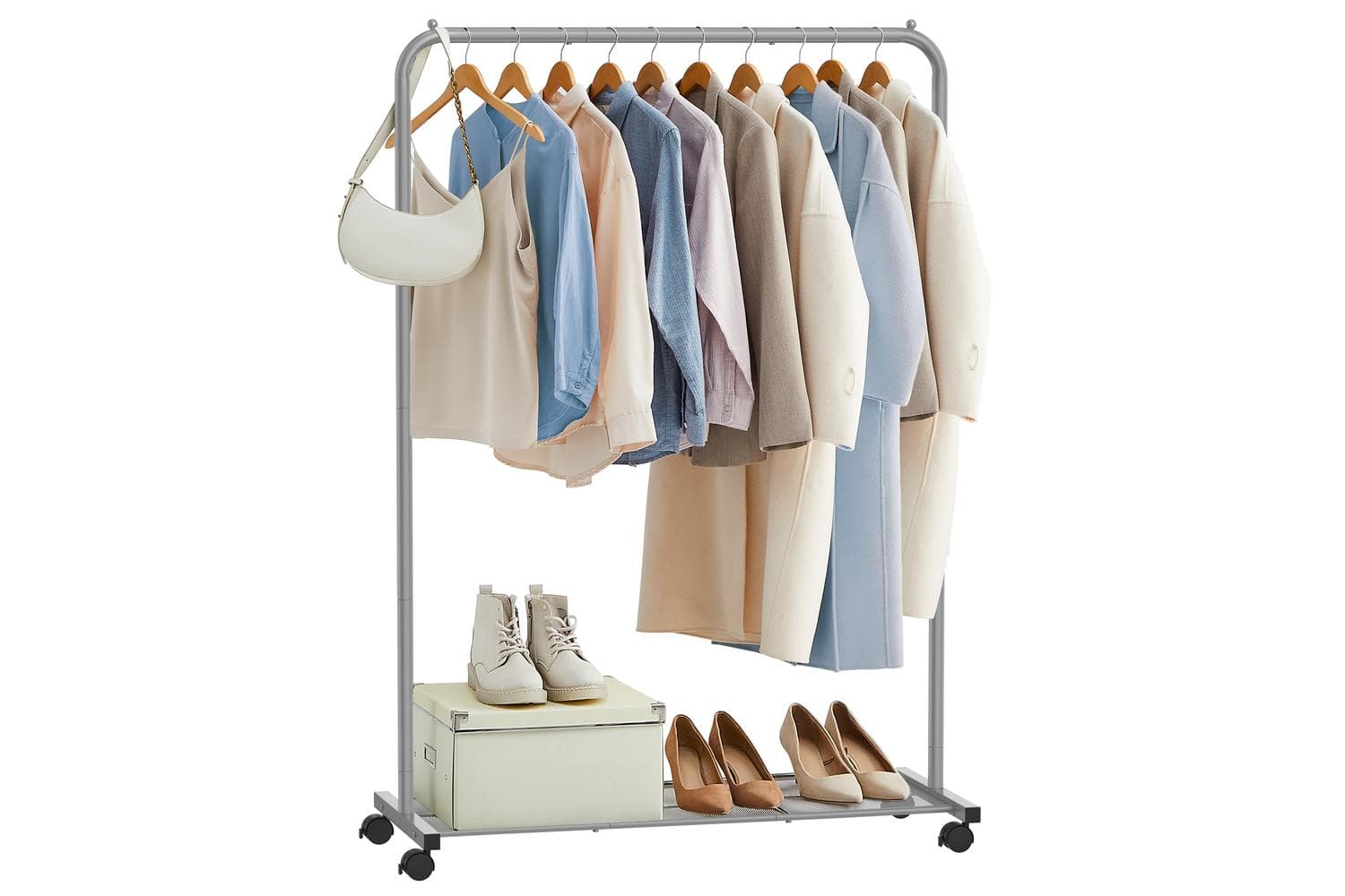 Steel Clothes Rack On Wheels | Clothes Storage | Steel | 91 X 40.5 X 157 Cm