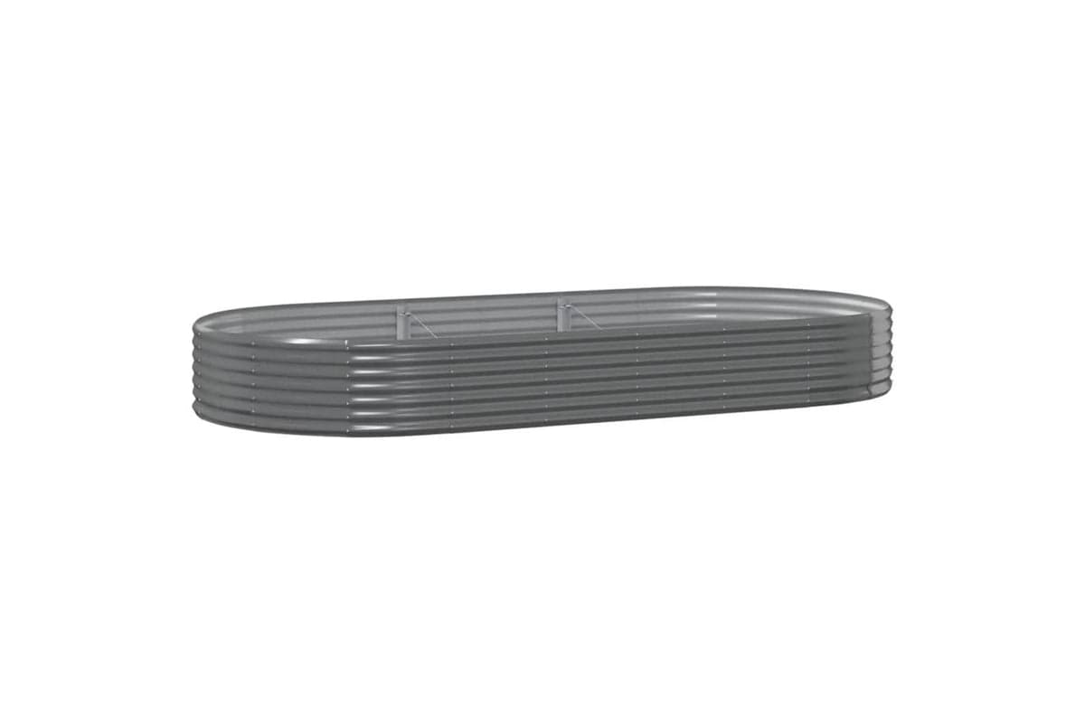 vidaXL 319029 Garden Raised Bed Powder-coated Steel 296x140x36cm Grey