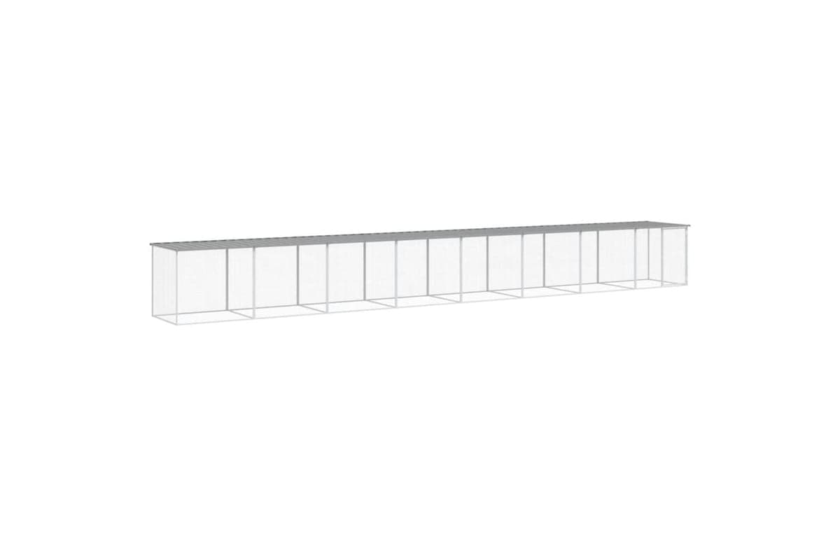 Vidaxl Chicken Cage With Roof Light Grey 803x98x90 Cm Galvanised Steel
