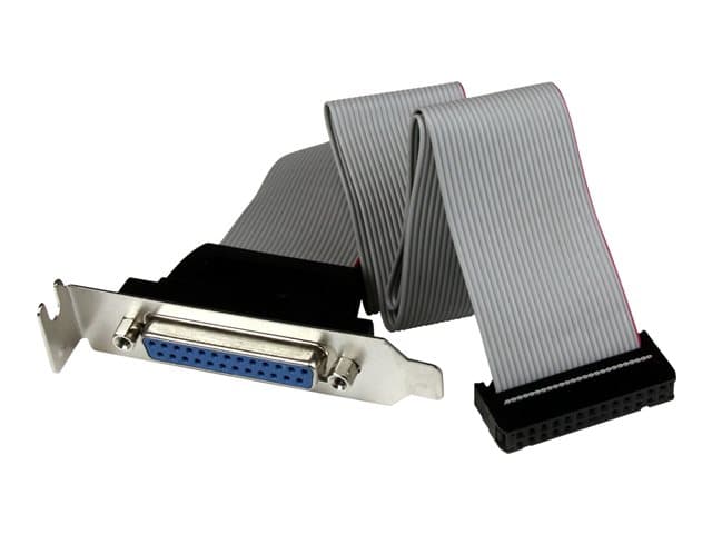 STARTECH.COM - StarTech Low Profile 16in Parallel Port Header Cable Adapter w/ Bracket - DB25 to IDC26 Parallel Port Bracket DB-25 (F) to IDC 26 (F) (PLATE25F16LP) - parallel panel - DB-25 to 26 PIN IDC - 40.64 cm