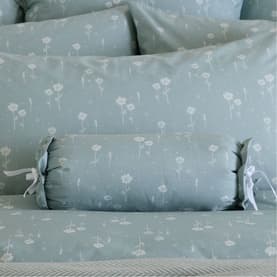 Lady Daisy Filled Bolster Cushion Sage