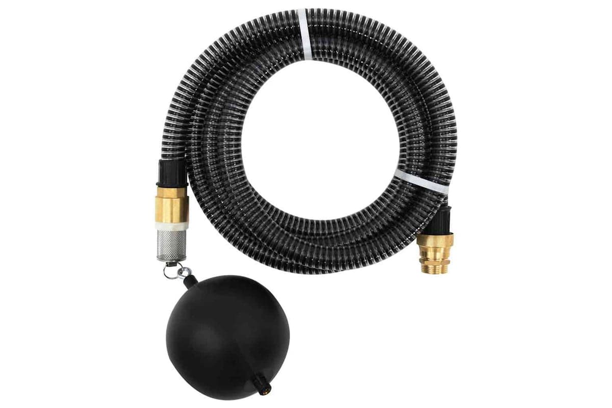 vidaXL 151061 Suction Hose With Brass Connectors 7 M 25mm Black