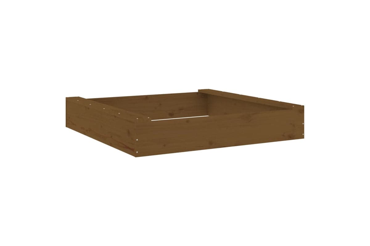 vidaXL 825033 Sandbox With Seats Honey Brown Square Solid Wood Pine
