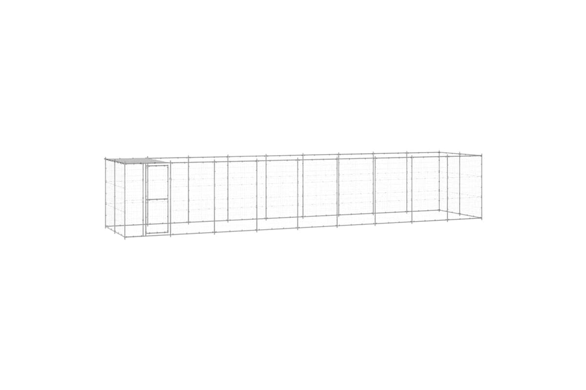 Vidaxl 3082306 Outdoor Dog Kennel Galvanised Steel With Roof 21.78 M2