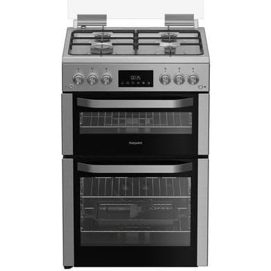 Refurbished Hotpoint HDG6GDCX 60cm Gas Cooker - Stainless steel