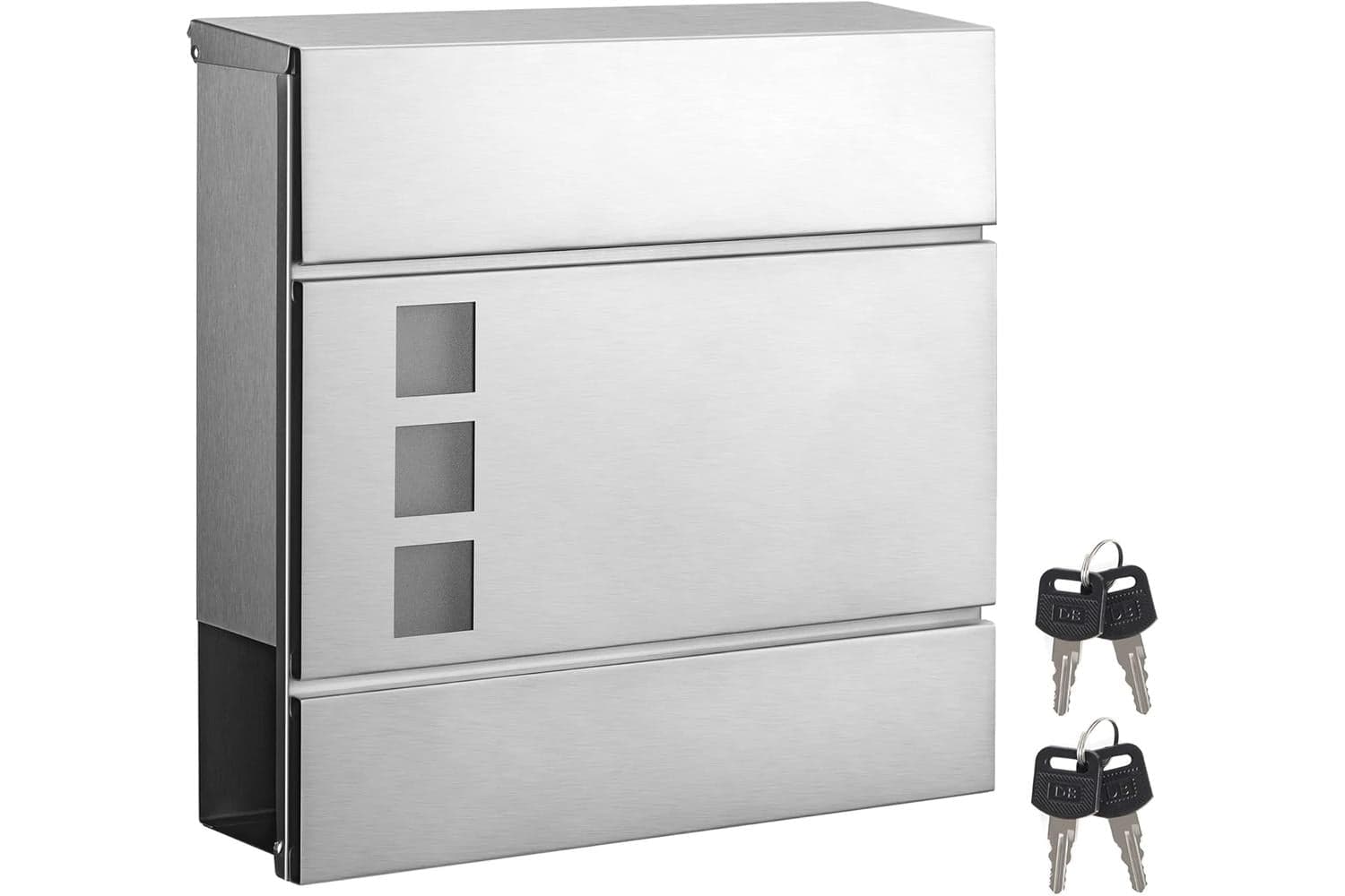 Songmics Gmb052s02 Wall Letterbox | Stainless Steel | Silver | 37 X 10.5 X 37 Cm