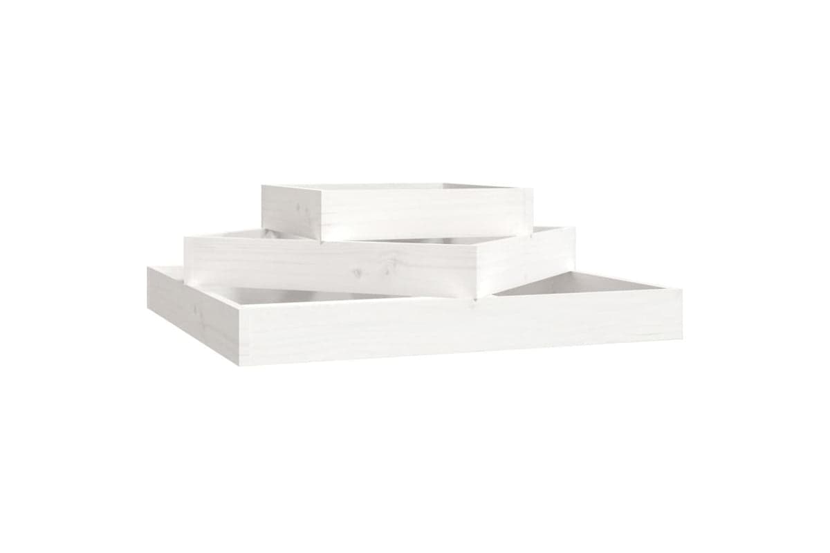 vidaXL 823879 Planter White 83x83x27cm Solid Wood Pine