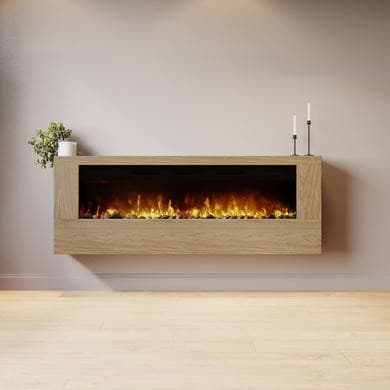 Wall-Mounted Electric Fire with Surround - AmberGlo