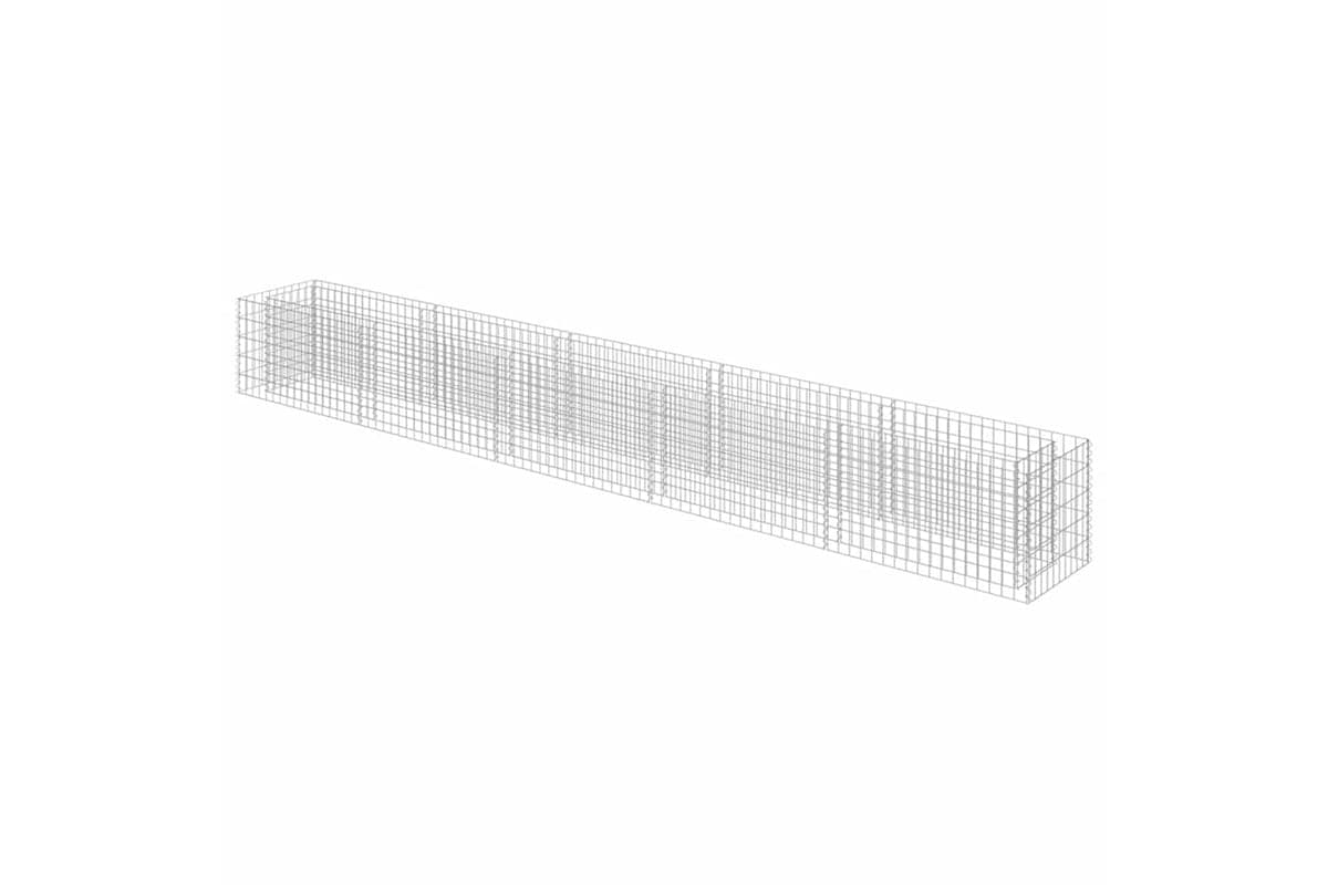 vidaXL 143565 Gabion Raised Bed Galvanised Steel 450x50x50cm