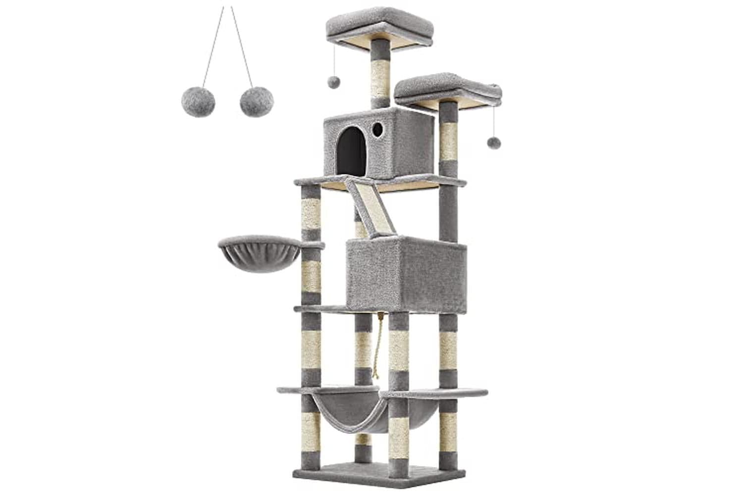 Feandrea PCT190W01 Scratching Post Cat Tree | Light Grey